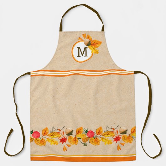 Herfstbladeren met monogram schort (Voorkant)