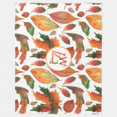 Herfstbladeren met monogram vallen oranje groene d fleece deken (Voorkant)