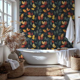 Herfstbladeren met zwarte achtergrond behang