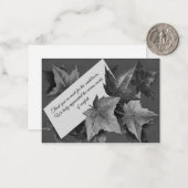 Herfstbladeren na begrafenis bedankkaarten notitiekaartje (Voorkant / Achterkant in situ)