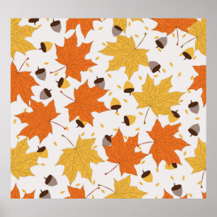 Herfstbladeren,  naadloos design. poster