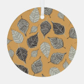 Herfstbladeren, naadloos patroon. glas ornament (Achterkant)