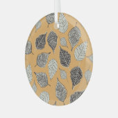 Herfstbladeren, naadloos patroon. glas ornament (Voorkant links)