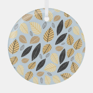 Herfstbladeren: naadloze blauwe achtergrond glas ornament