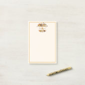 Herfstbladeren omlijsten gepersonaliseerd post-it® notes (Op bureau)