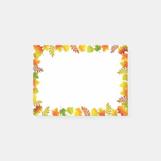Herfstbladeren op wit post-it® notes (Voorkant)
