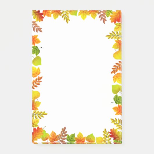 Herfstbladeren op witte To Do Post-it Notities Post-it® Notes (Voorkant)