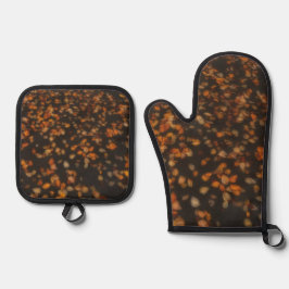 herfstbladeren ovenwant & pannenlap set