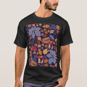 Herfstbladeren, paddenstoelillustratie. t-shirt