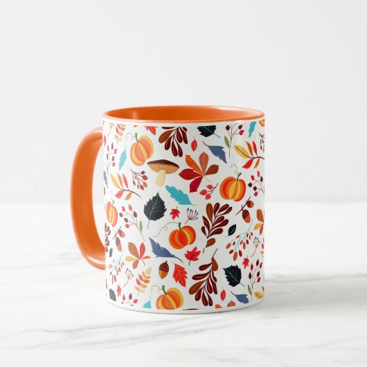 Herfstbladeren Patroon Mok (Voorkant links)