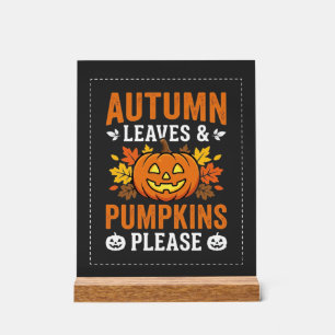 Herfstbladeren Pompoen Halloween Ontwerp Acryl Bord