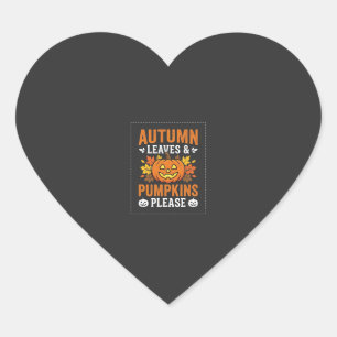 Herfstbladeren Pompoen Halloween Ontwerp Hart Sticker