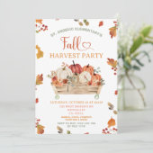 Herfstbladeren Pompoen Oogstfeest Viering Kaart (Staand voorkant)