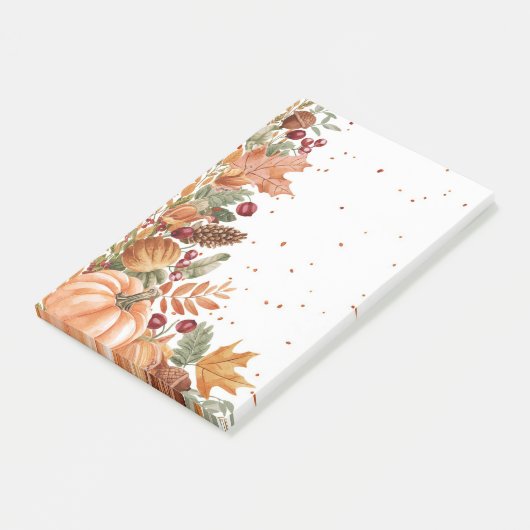 Herfstbladeren & pompoen post-it® notes (Schuin)