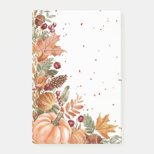 Herfstbladeren & pompoen post-it® notes (Voorkant)