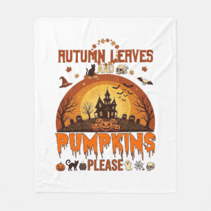 Herfstbladeren Pompoenen Alsjeblieft Halloween Geh Fleece Deken