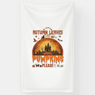 Herfstbladeren Pompoenen Alsjeblieft Halloween Geh Spandoek