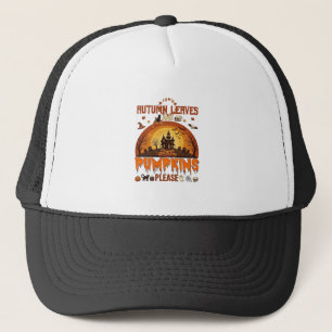 Herfstbladeren Pompoenen Alsjeblieft Halloween Geh Trucker Pet