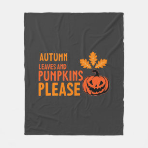 Herfstbladeren Pompoenen Alsjeblieft Halloween Pom Fleece Deken