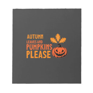 Herfstbladeren Pompoenen Alsjeblieft Halloween Pom Notitieblok