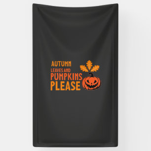 Herfstbladeren Pompoenen Alsjeblieft Halloween Pom Spandoek