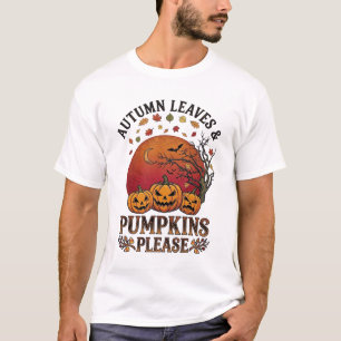 Herfstbladeren Pompoenen Alsjeblieft Halloween Vle T-shirt