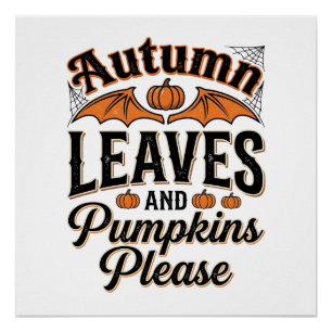 Herfstbladeren Pompoenen Gelieve Vintage Fall_1 Perfect Poster
