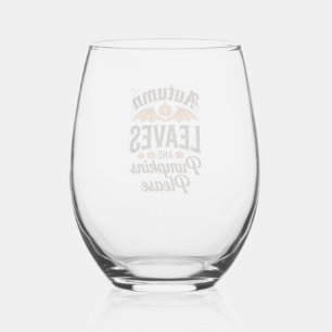 Herfstbladeren Pompoenen Gelieve Vintage Fall_1 Wijnglas Zonder Voet