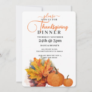 Herfstbladeren & pompoenen Thanksgiving Kaart