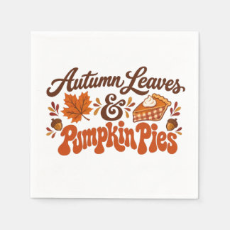Herfstbladeren Pompoentaarten Val Herfstservet Servet