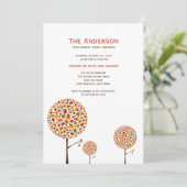 herfstbladeren Pop boom familie reünie feest uitno Kaart (Staand voorkant)