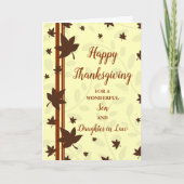 Herfstbladeren Prettig Thanksgiving Zoon Schoondoc Feestdagen Kaart (Voorkant)