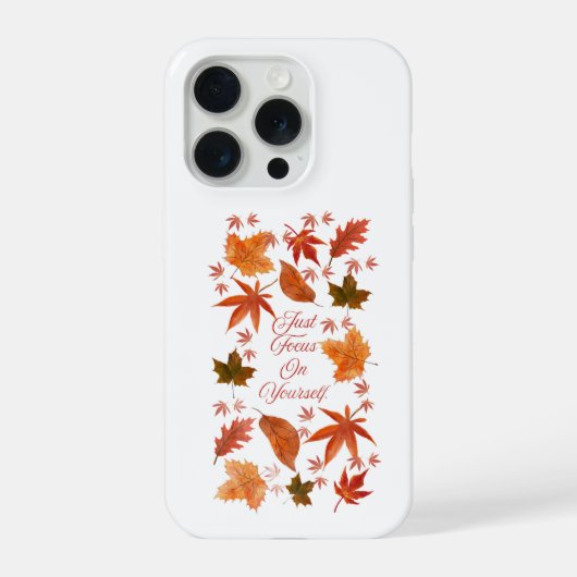 Herfstbladeren Richt Je Op Jezelf Citaat iPhone Hoesje (Achterkant)