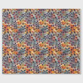 Herfstbladeren Rood Beige Blauwe Thanksgiving Cadeaupapier (Vlak)