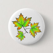 Herfstbladeren rood groen sinaasappel ronde button 5,7 cm (Voorkant)