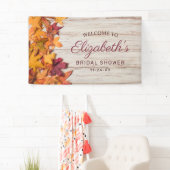 Herfstbladeren rustiek hout Vrijgezellenfeest Spandoek (Insitu)