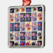 Herfstbladeren Rustieke Patchwork Dekbed Collage Metalen Ornament (Links)