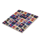 Herfstbladeren Rustieke Patchwork Quilt Collage Tegeltje (Zijkant)