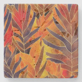 Herfstbladeren Stenen Onderzetter (Voorkant)