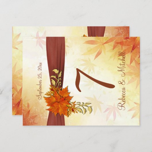 Herfstbladeren Tafelnummer (Voorkant / Achterkant)