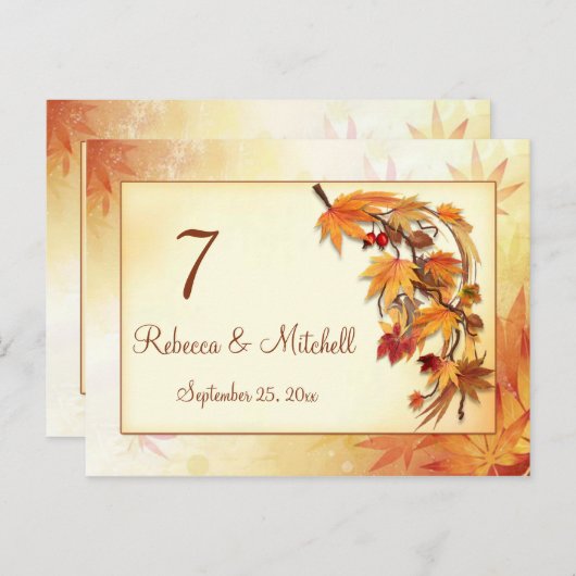 Herfstbladeren Tafelnummer (Voorkant / Achterkant)