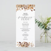 Herfstbladeren Thanksgiving-diner plat menu (Staand voorkant)