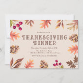 herfstbladeren | Thanksgiving Dinner Invitation Kaart (Voorkant)