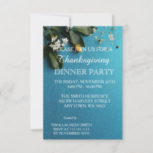 Herfstbladeren Thanksgiving Dinner Party Kaart