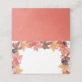 Herfstbladeren Thanksgiving gevouwen plaats kaart (Buitenkant ongevouwen)