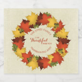 Herfstbladeren Thanksgiving krans Bier Etiket (Enkel label)