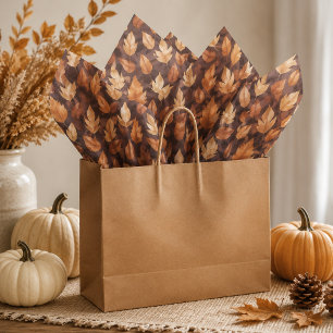 Herfstbladeren Tissuepapier Goud Amber Bruin