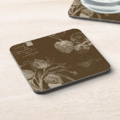 Herfstbladeren uit grootmoeders tijd bier onderzetter (Linkerzijde)