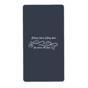 Herfstbladeren vallen als stukjes op hun plaats etiket