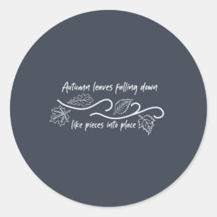 Herfstbladeren vallen als stukjes op hun plaats ronde sticker